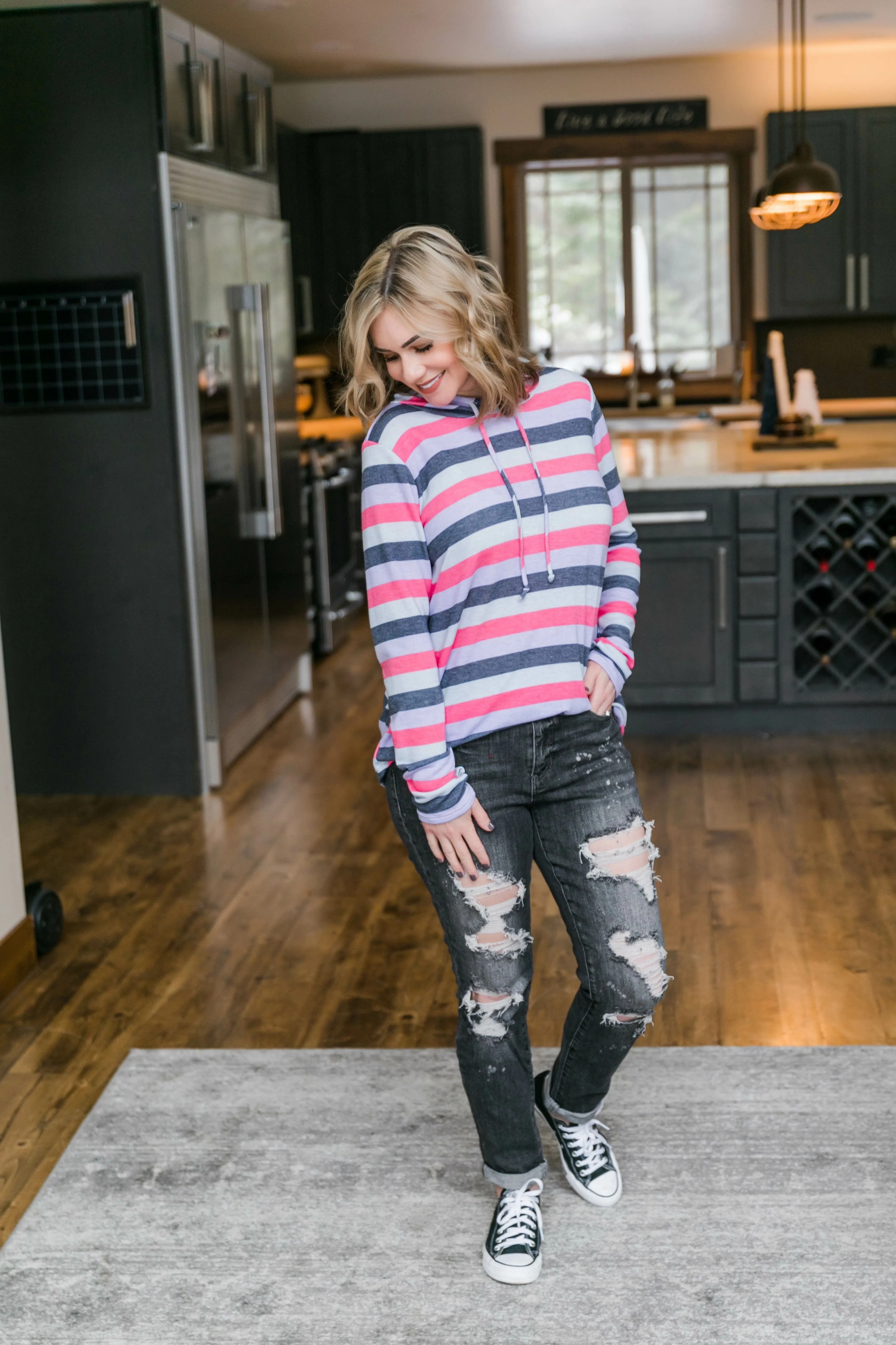 Judy Blue Bleach Splash Boyfriend Jeans In Gray