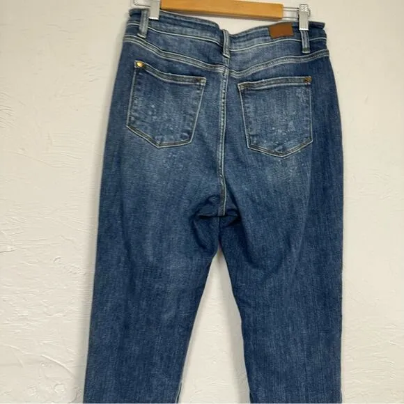 Judy Blue Boyfriend Fit Distressed Jeans Womens 29 High Rise Loose Fit Bleach