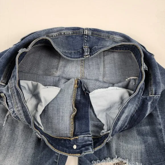Judy Blue Jeans Womens Plus 20W Blue Distressed Boyfriend Fit Denim JB8275MD