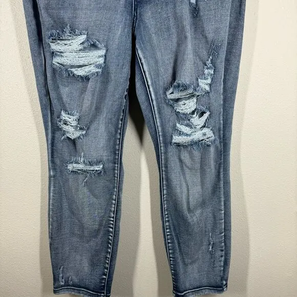 Judy Blue Womens Boyfriend Fit Destroyed Distressed Blue Jeans Size 18 JB82284MD