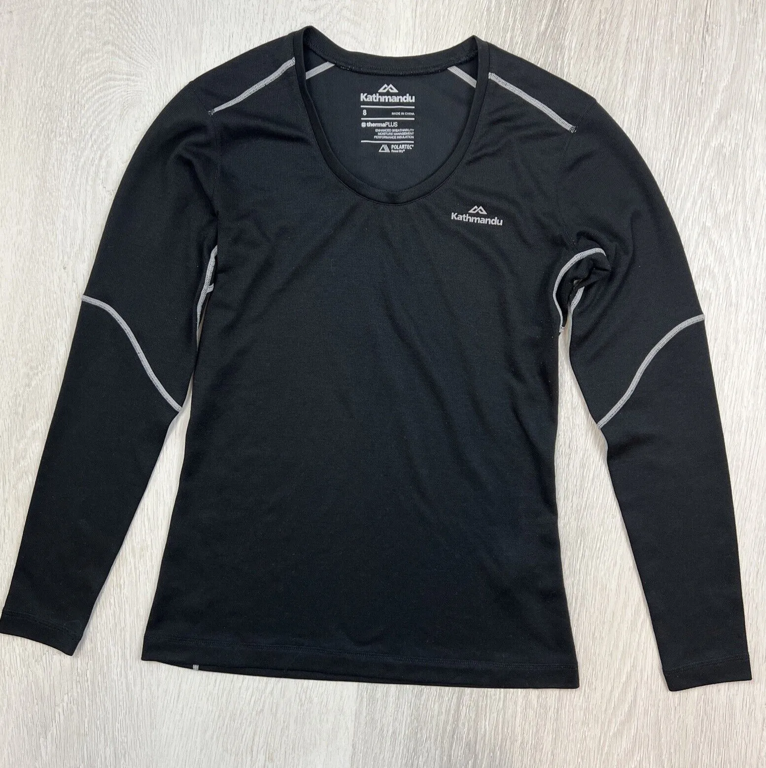 Kathmandu Womens ThermaPlus Black Thermal Under Layer Size 8