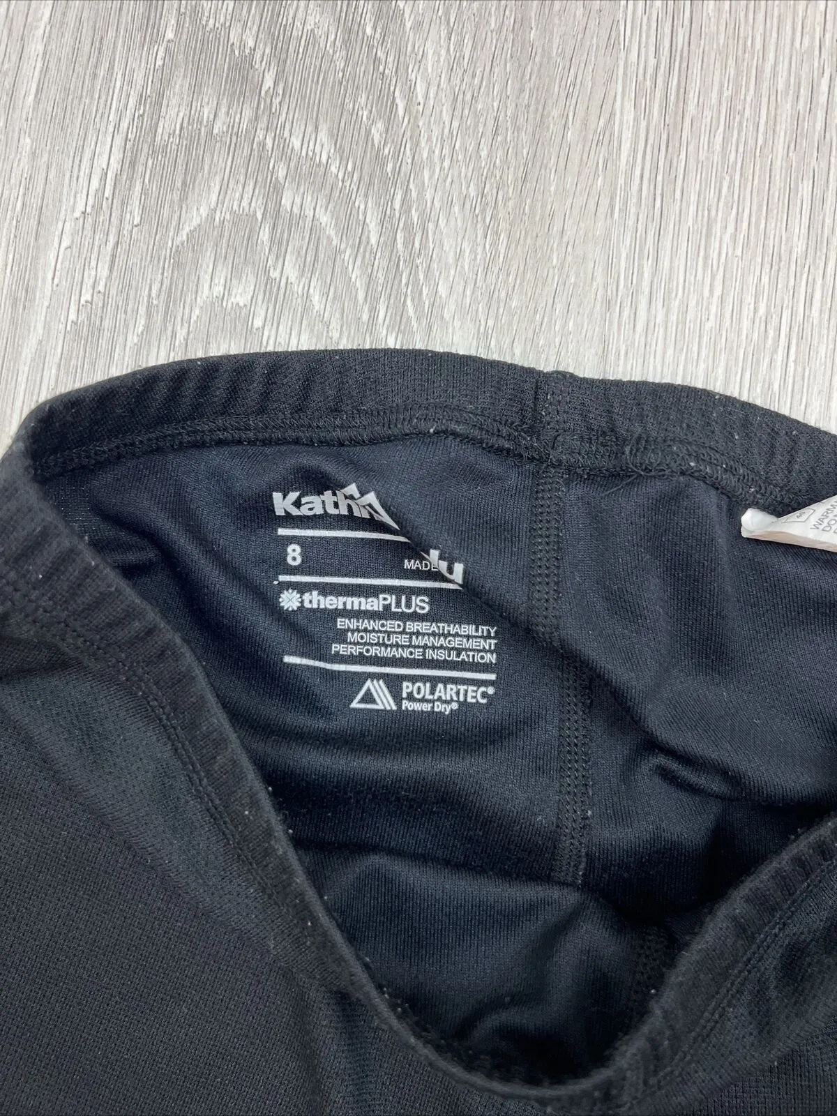 Kathmandu Womens ThermaPlus Black Thermal Under Layer Size 8