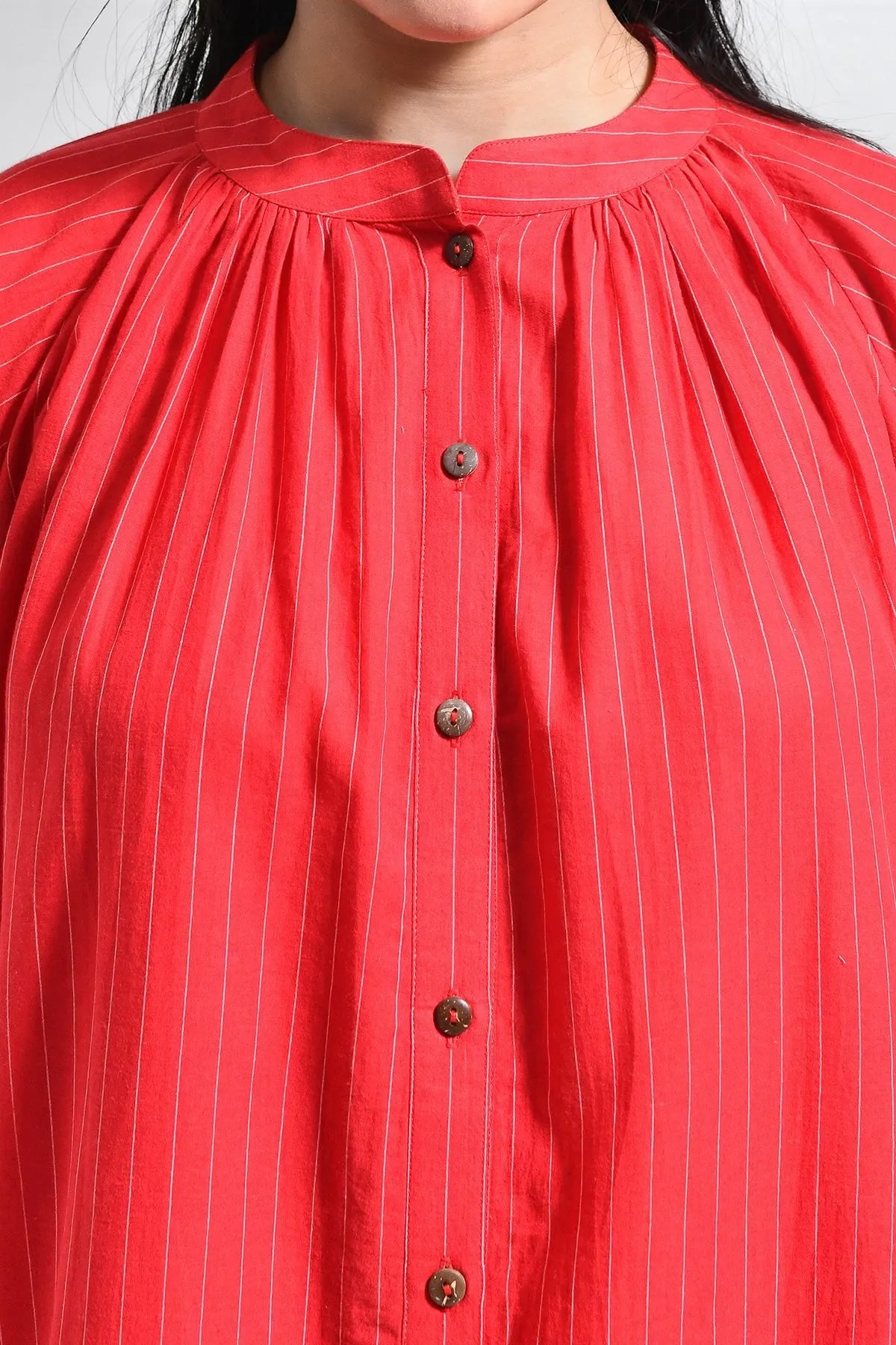 Khadi Stripes Neck-Gather Co-ord (Set of 2)