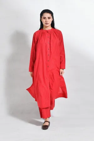 Khadi Stripes Neck-Gather Co-ord (Set of 2)