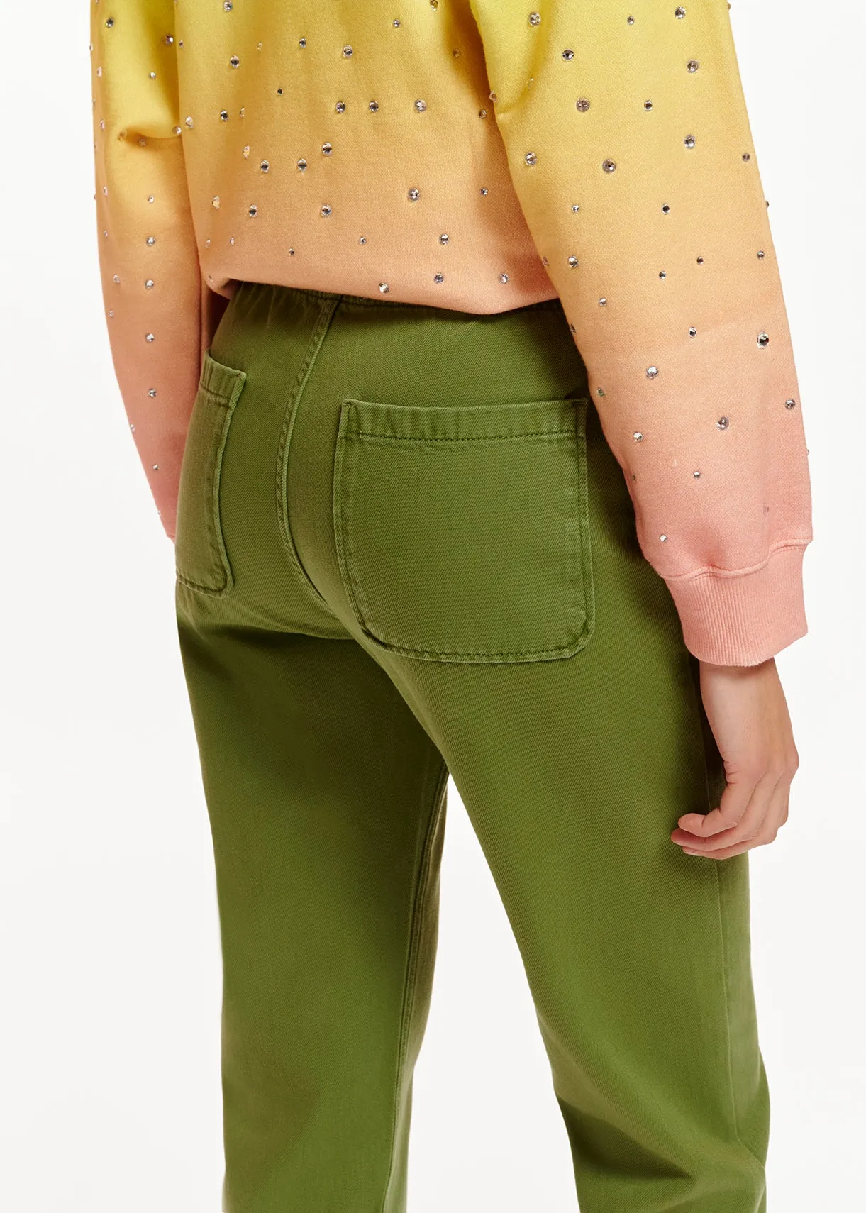 Khaki boyfriend-fit jeans