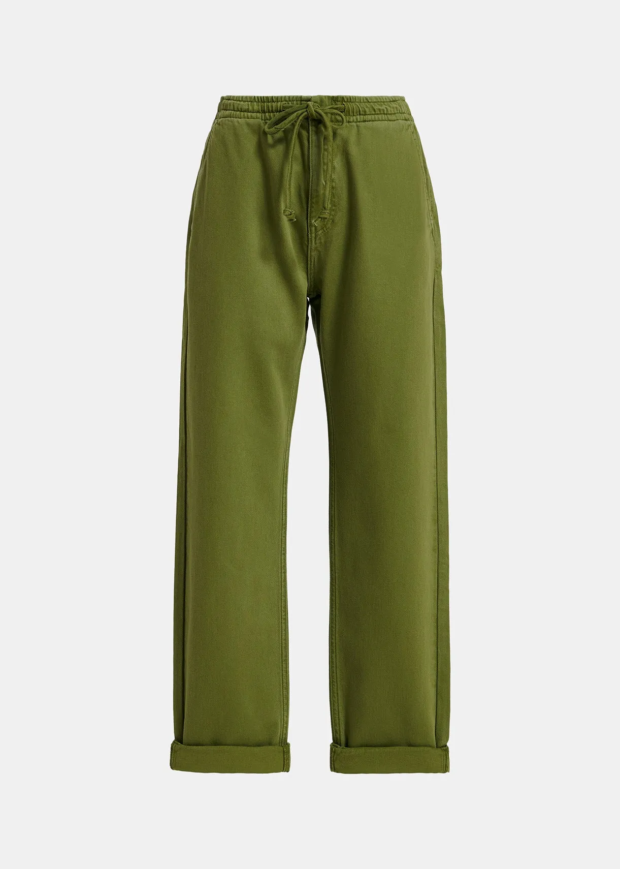 Khaki boyfriend-fit jeans