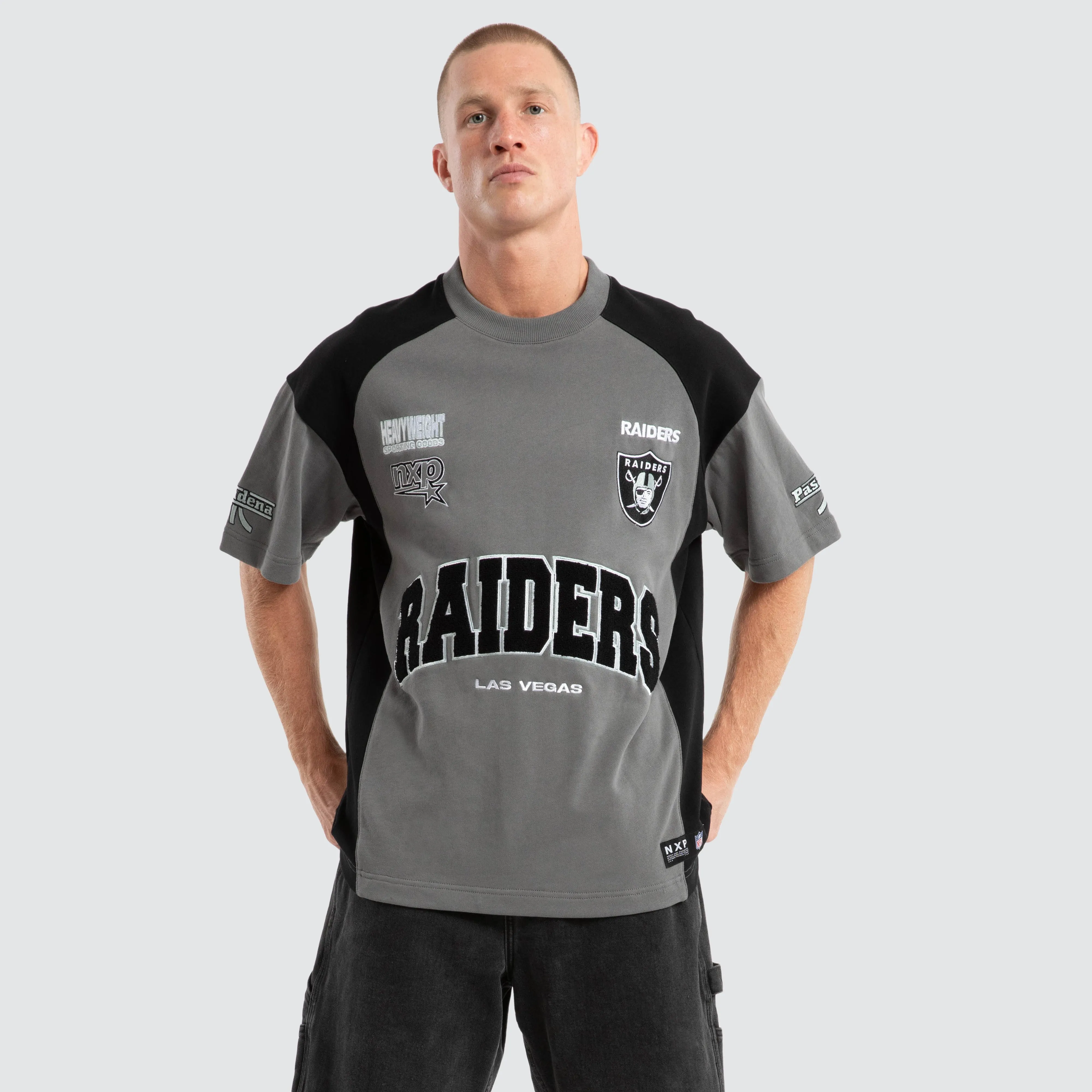 Las Vegas Raiders Catch Loopback Tee Silver/Black