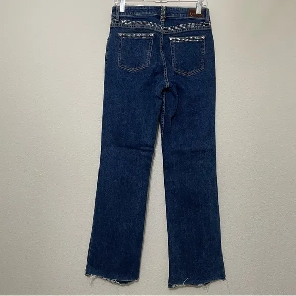 Lawman Vintage Stud Embellished Waistband and Pocket Straight Leg Jeans Size 3/4