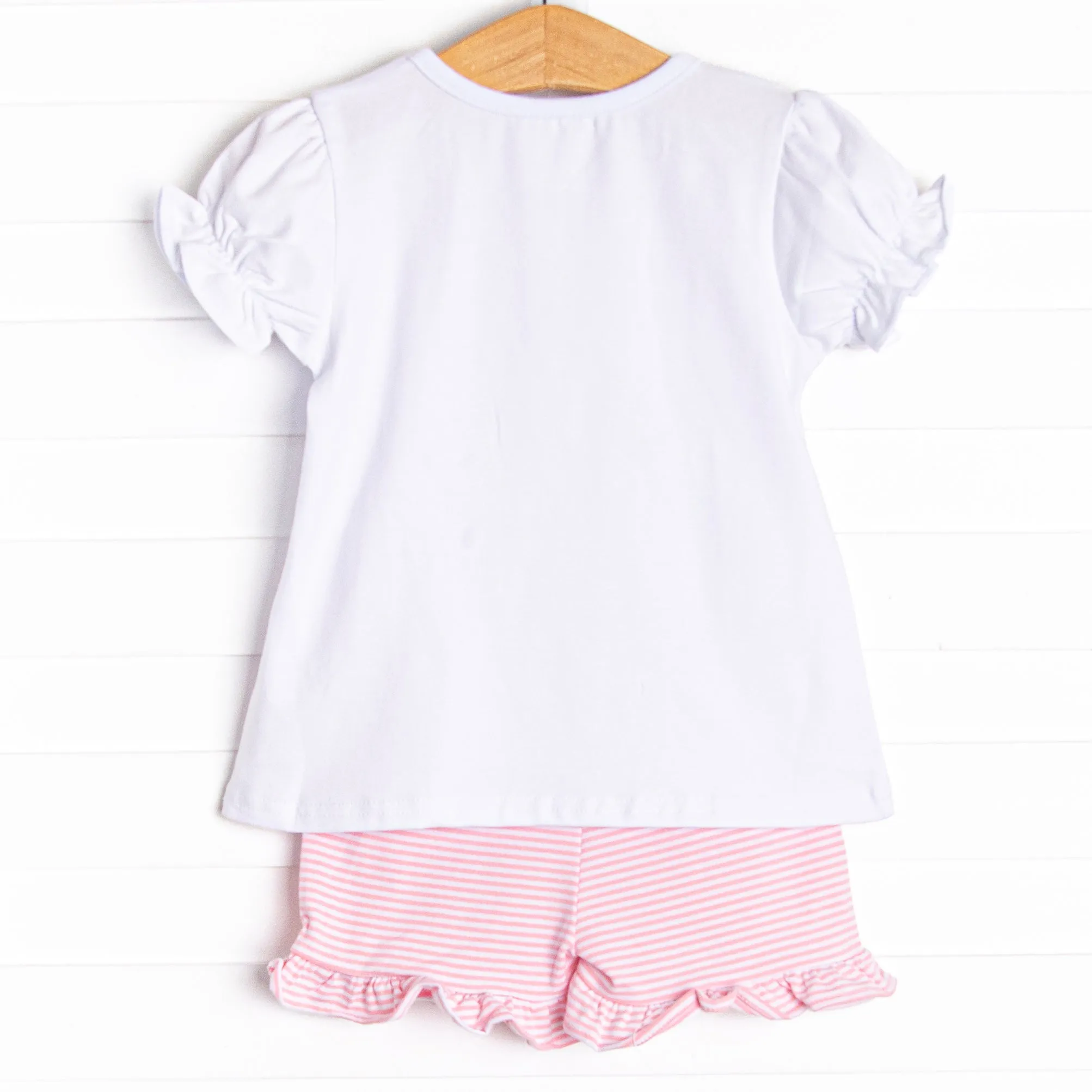 Let It Fly Applique Ruffle Short Set, Pink