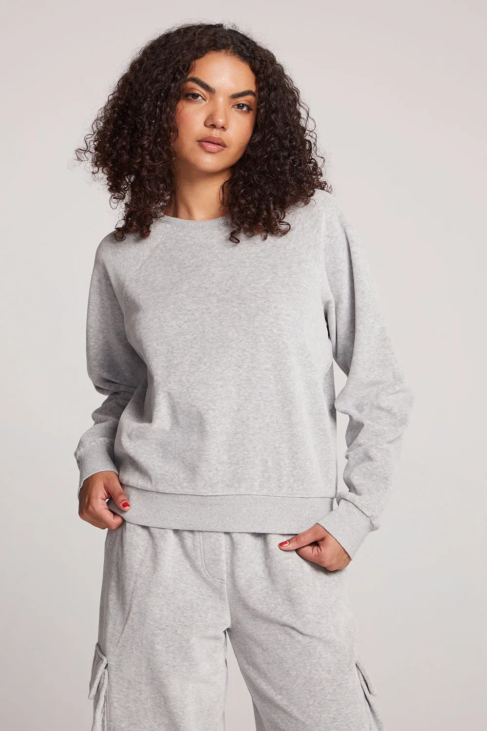 Light Heather Grey Pullover Raglan