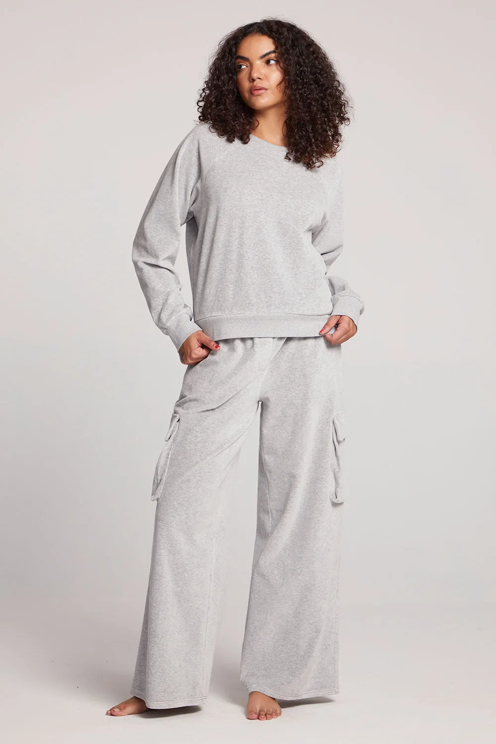 Light Heather Grey Pullover Raglan