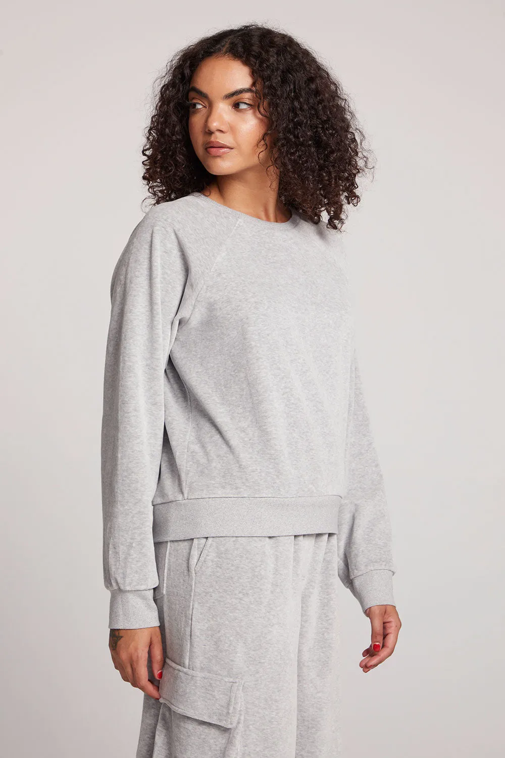Light Heather Grey Pullover Raglan