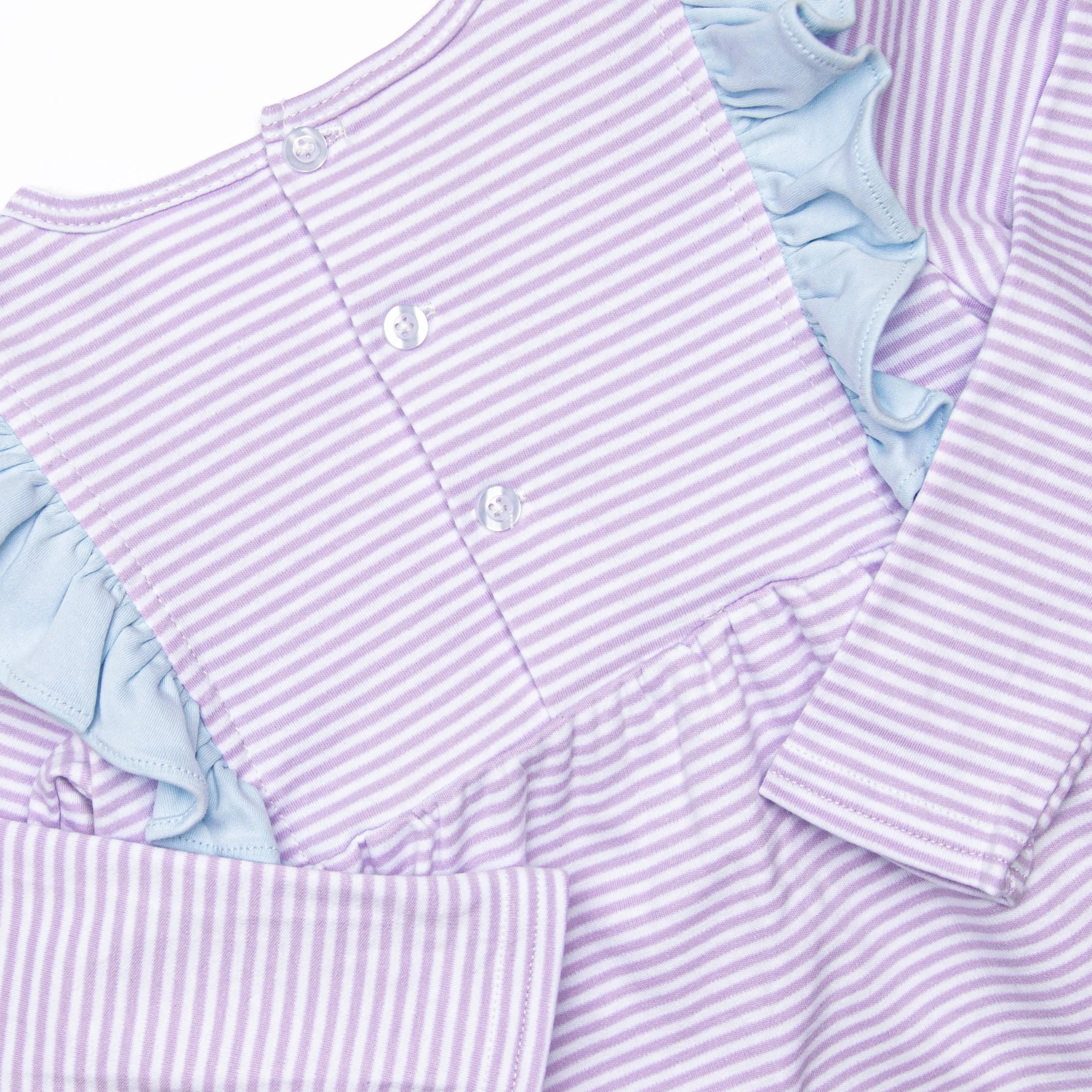 Lillie Flutter Pima Legging Set, Purple Stripe