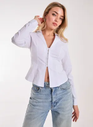 Long Sleeve Hook and Eye Shirt