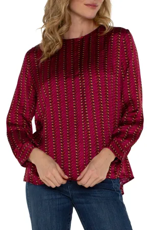 Long Sleeve Popover Woven Blouse