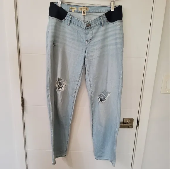 Madewell The Maternity Slouchy Boyfriend Distressed Jeans Size 27