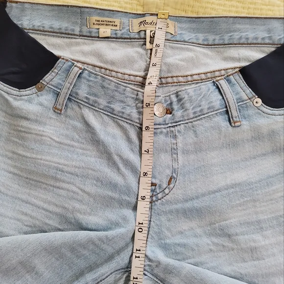 Madewell The Maternity Slouchy Boyfriend Distressed Jeans Size 27