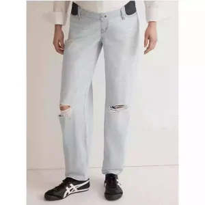 Madewell The Maternity Slouchy Boyfriend Distressed Jeans Size 27