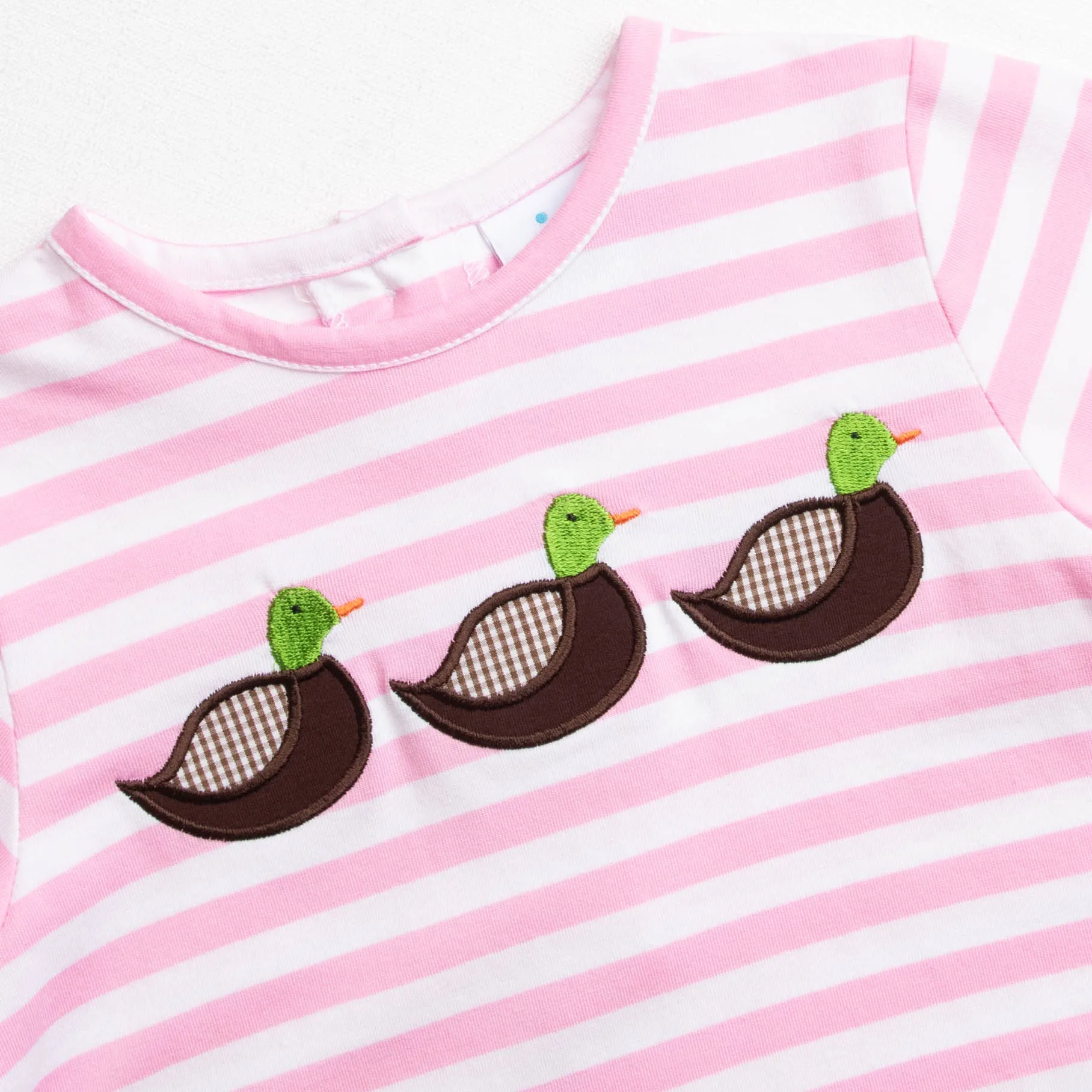 Mallard Moments Applique Diaper Set, Pink