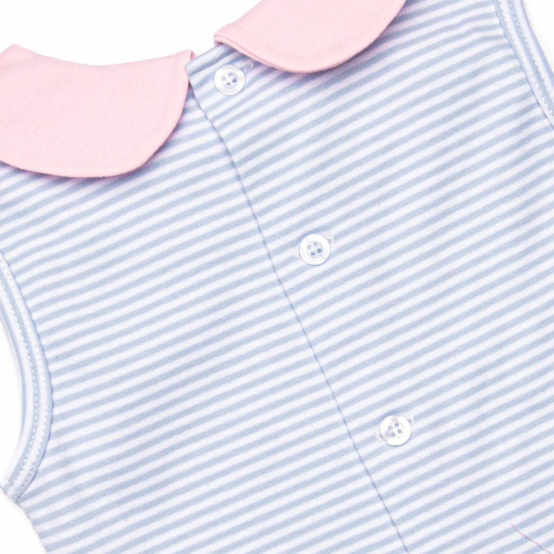 Marcella Pima Diaper Set, Blue Stripe