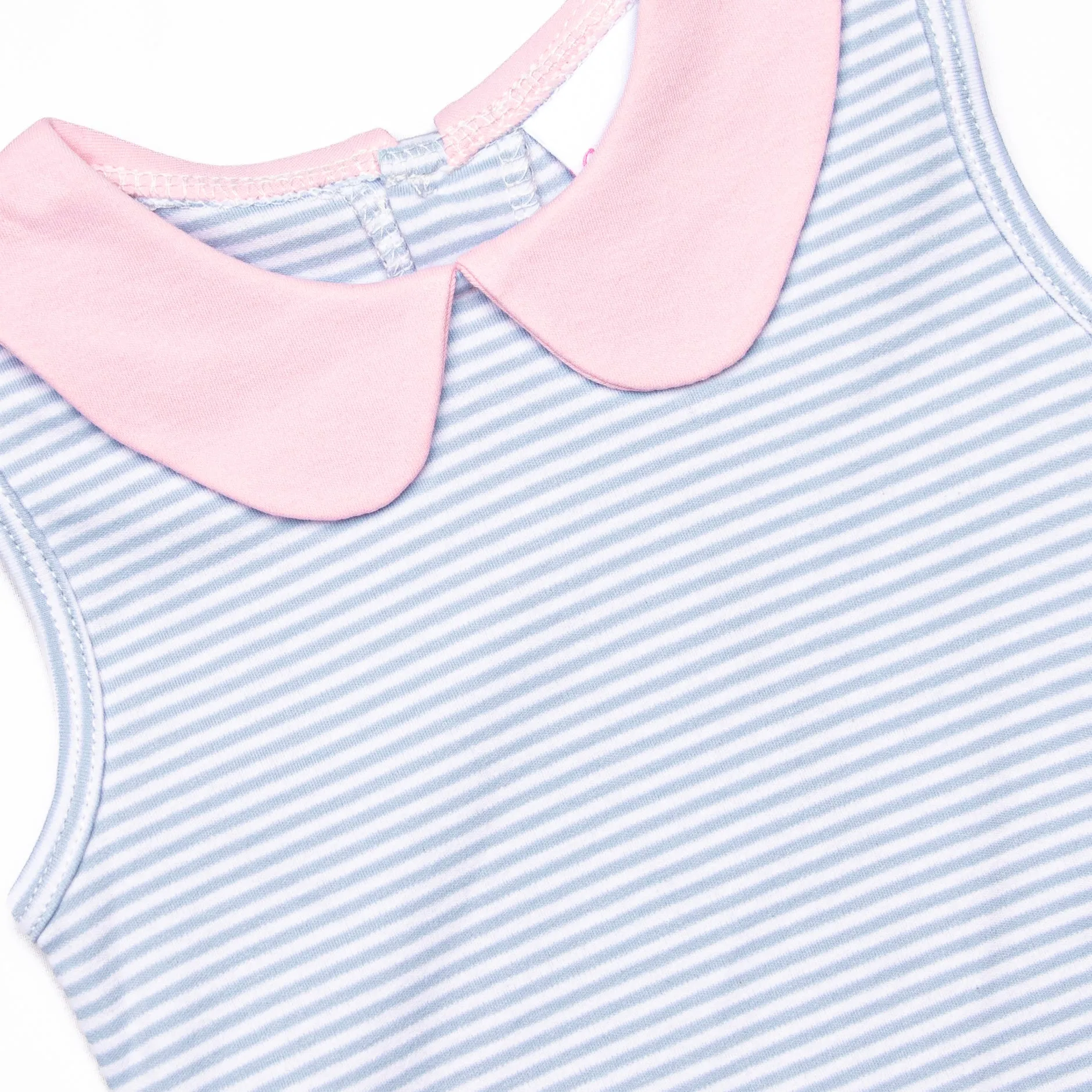 Marcella Pima Diaper Set, Blue Stripe