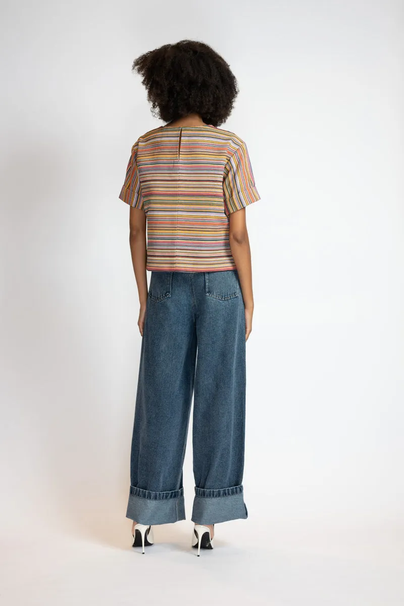 Mashru Jacquard Cargo Top