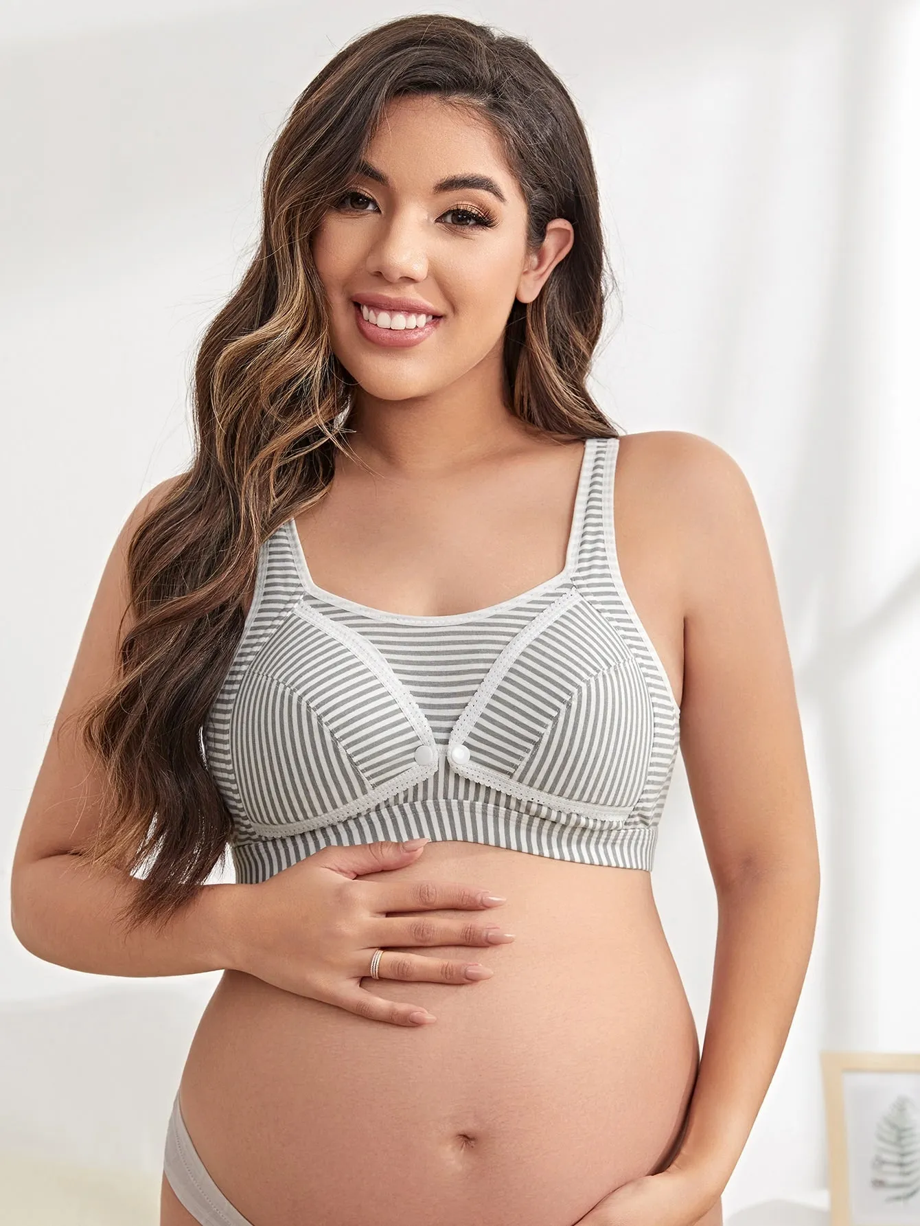 Maternity Striped Nursing Bra