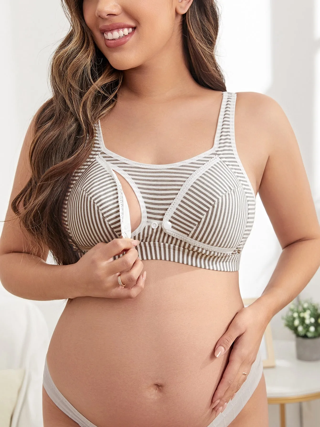 Maternity Striped Nursing Bra