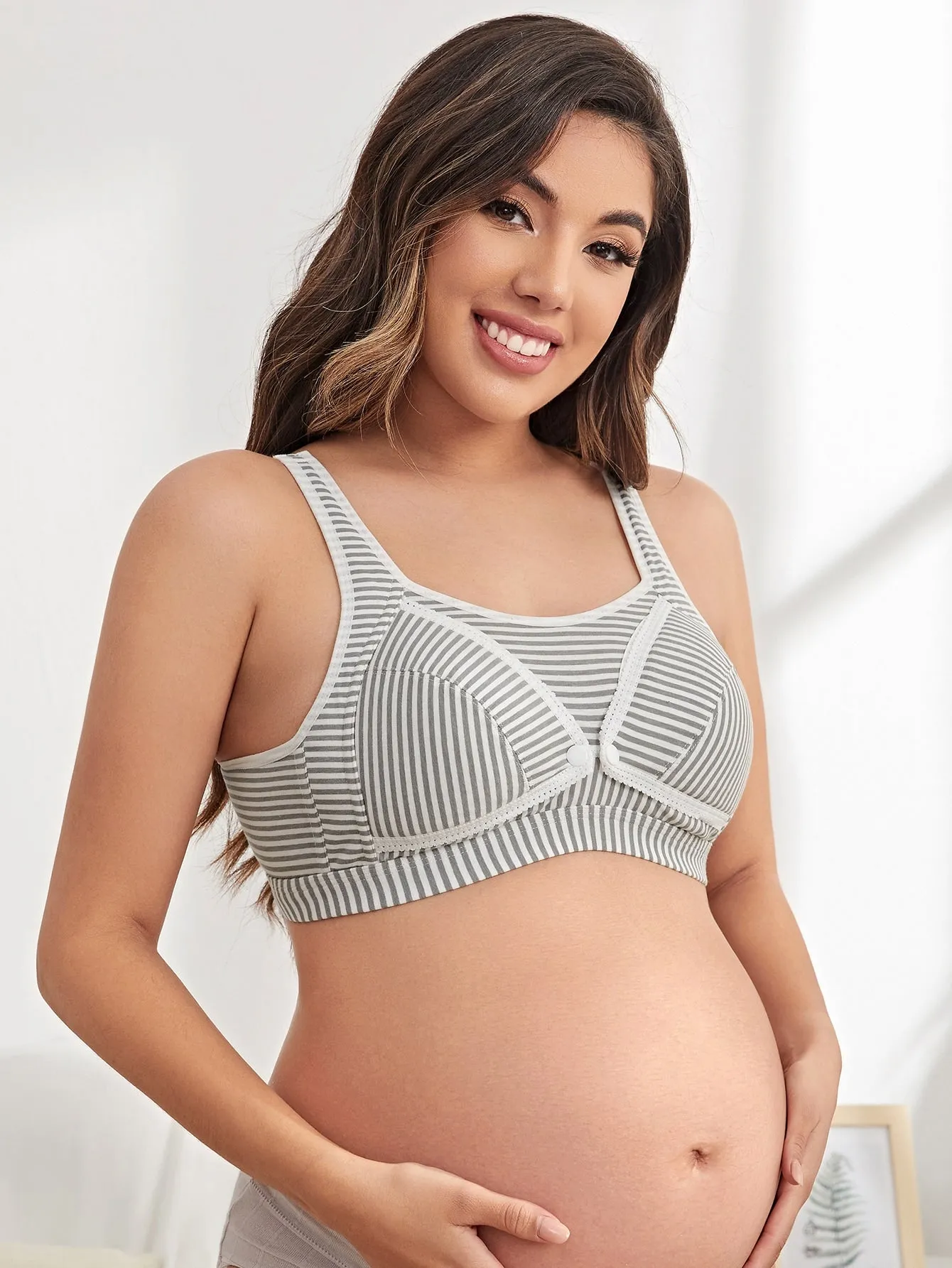 Maternity Striped Nursing Bra