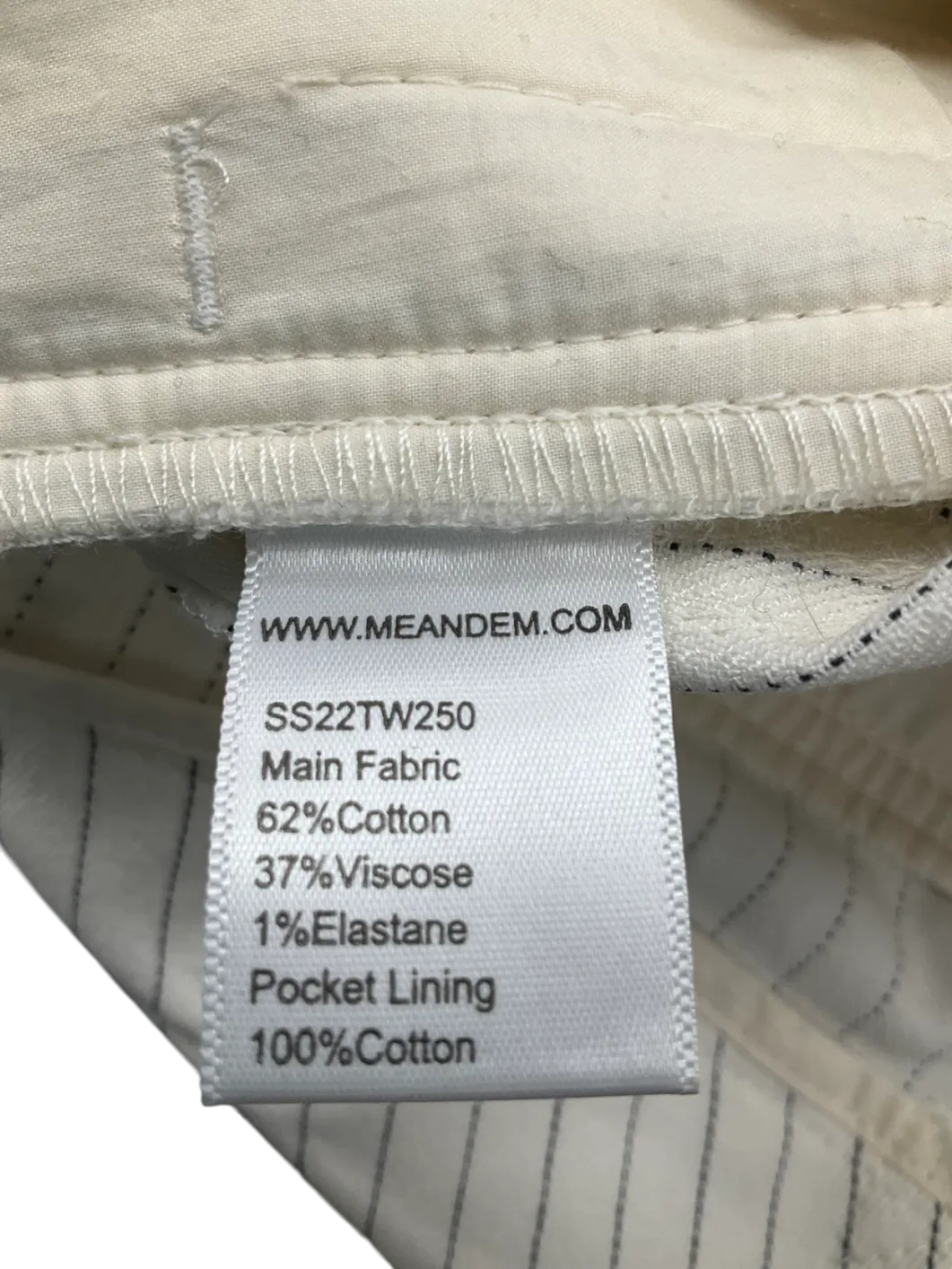 ME EM White Pinstriped Pleated Trousers UK 12