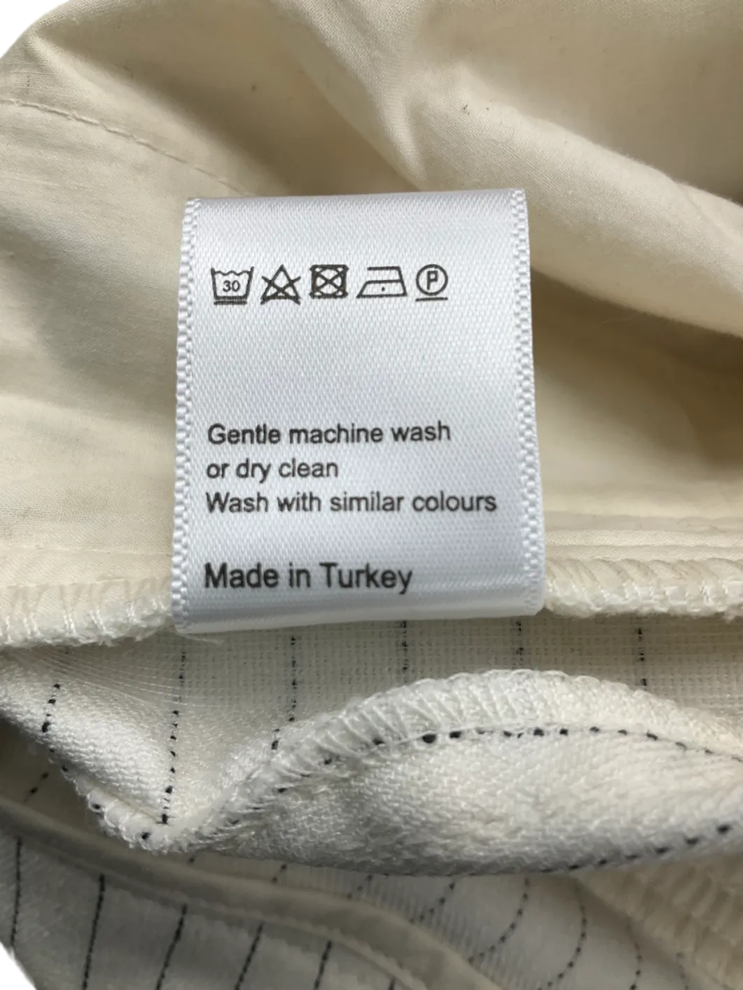 ME EM White Pinstriped Pleated Trousers UK 12