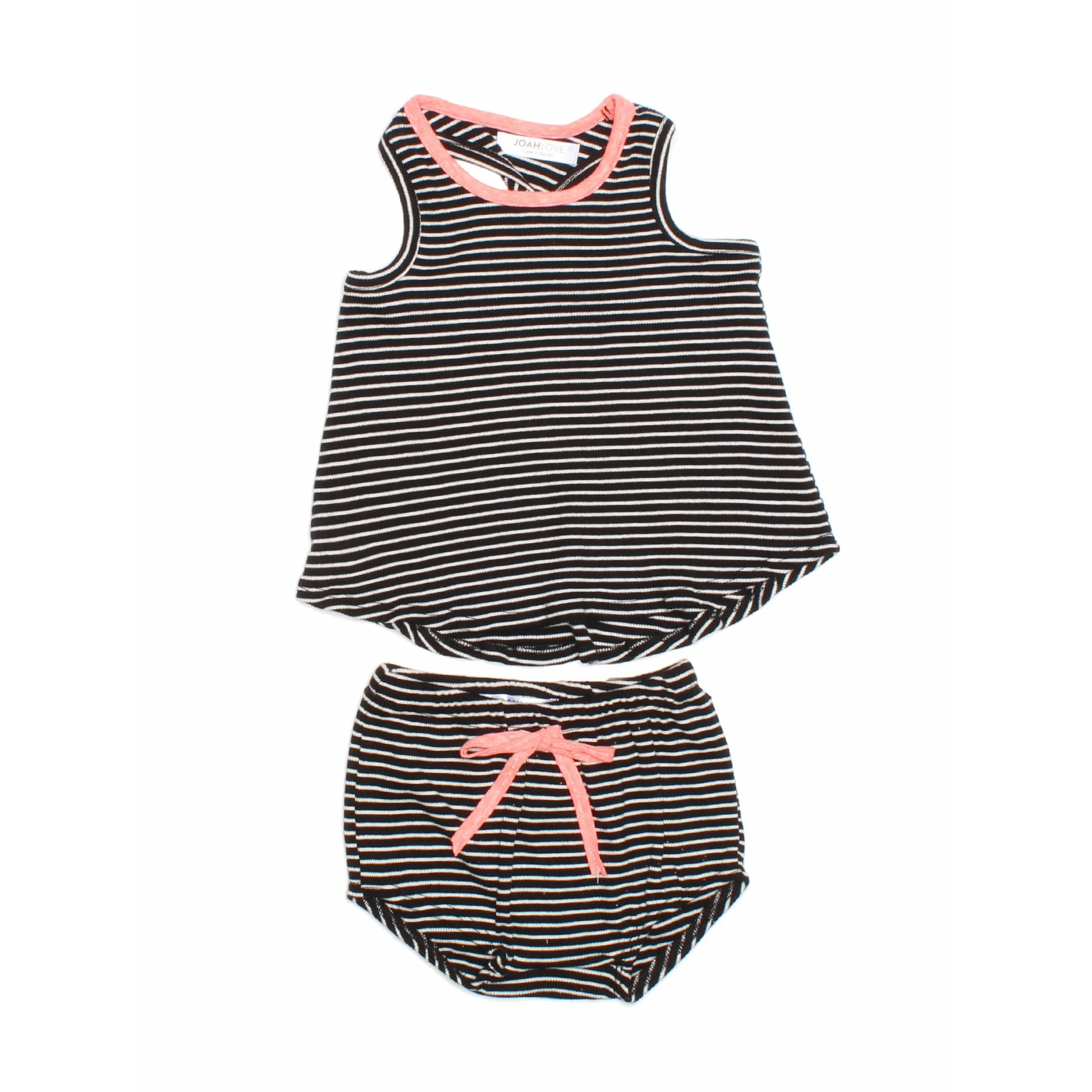 Meli-Stripe Baby Set | Black & White
