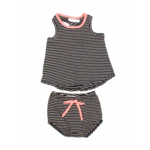 Meli-Stripe Baby Set | Black & White