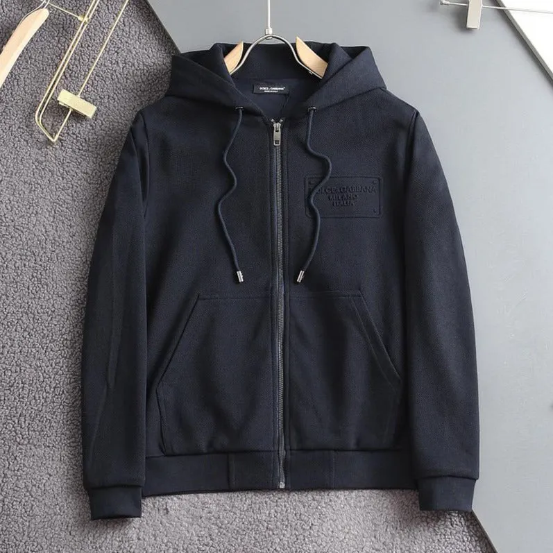 Men Premium Logo-Embroidery Zipper Jacket