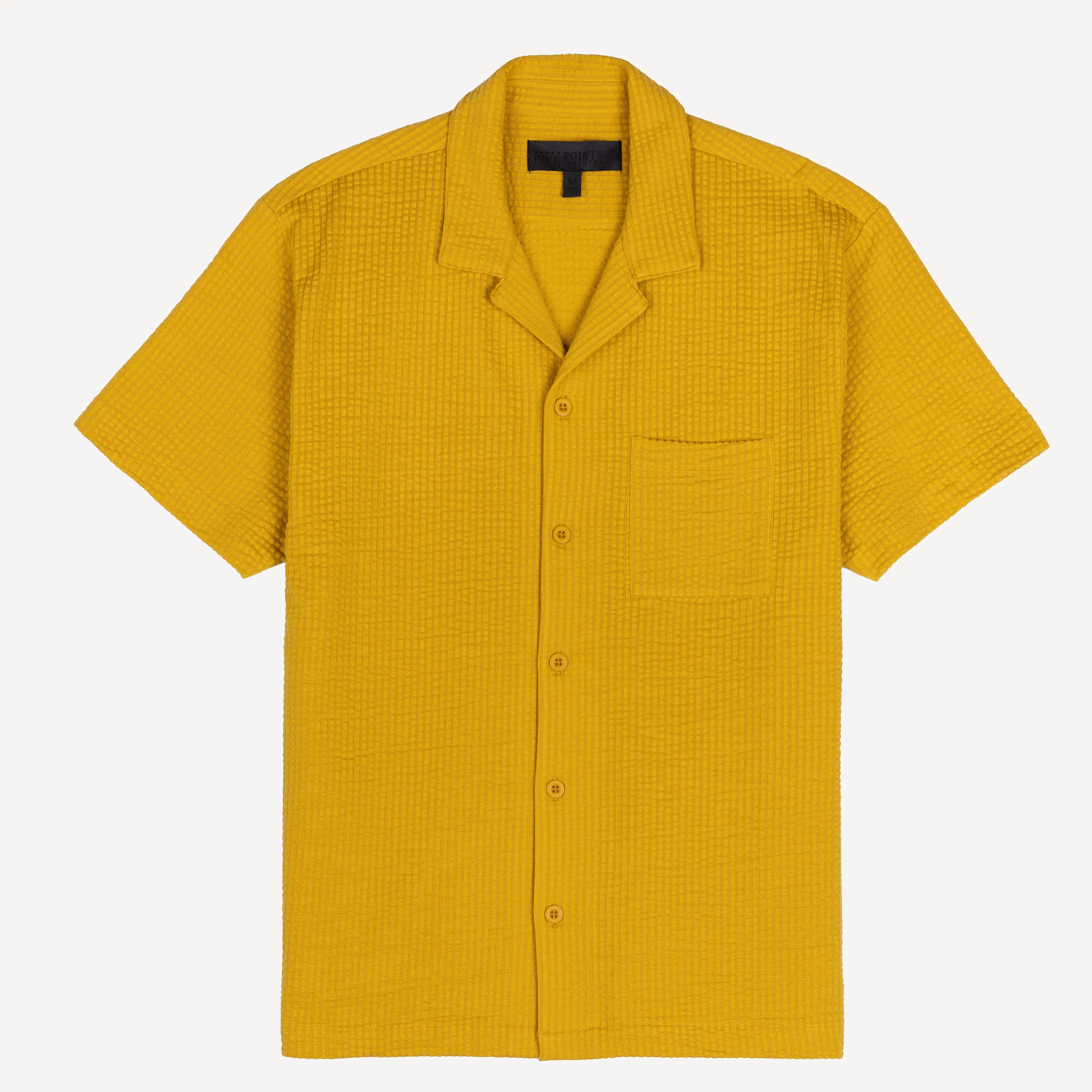 Mens Cool Knit Seersucker Camp Shirt - Tawny Olive