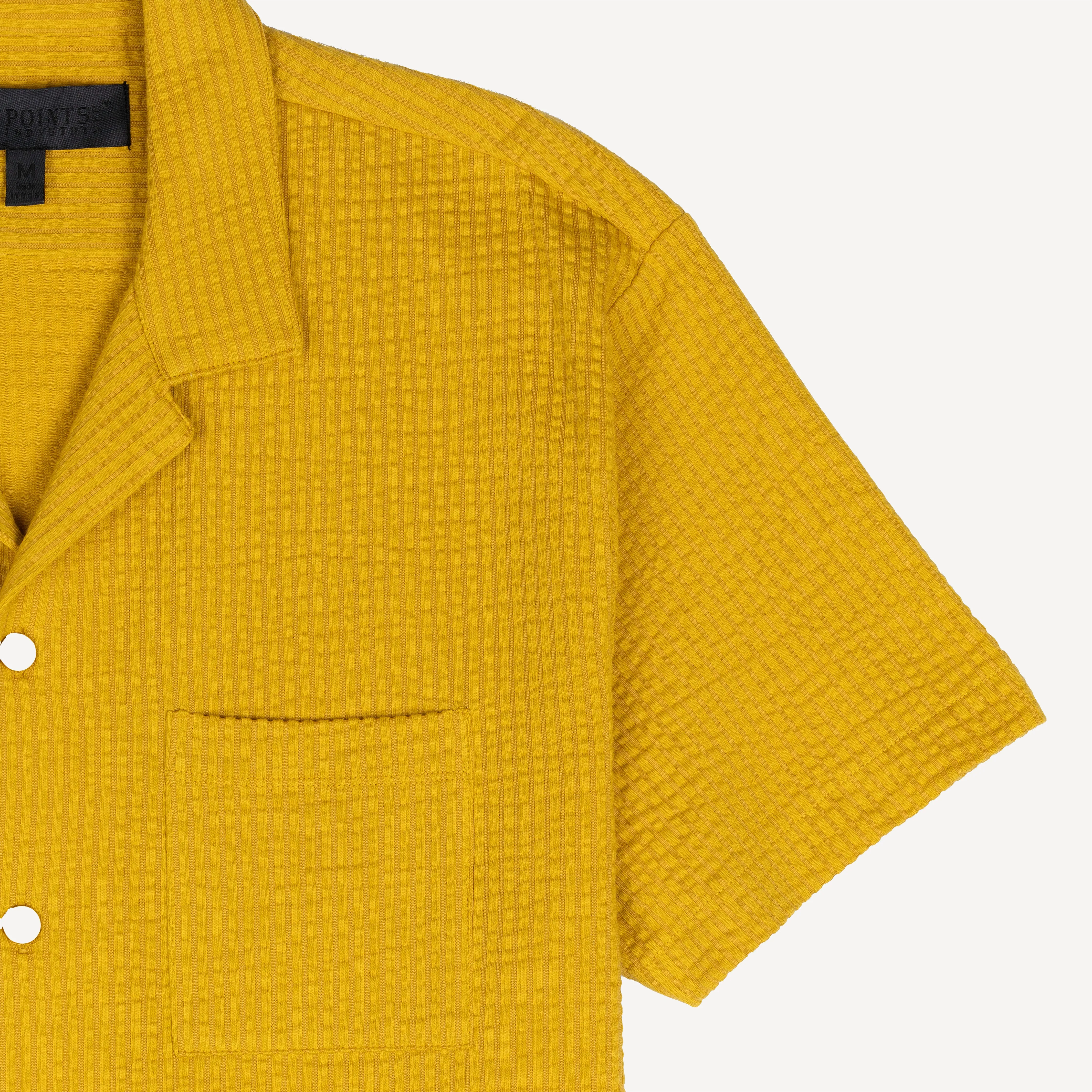 Mens Cool Knit Seersucker Camp Shirt - Tawny Olive