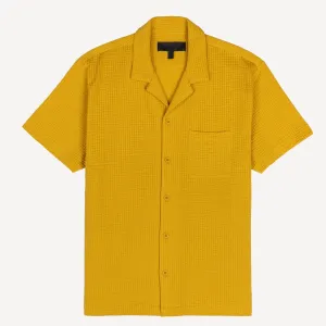 Mens Cool Knit Seersucker Camp Shirt - Tawny Olive
