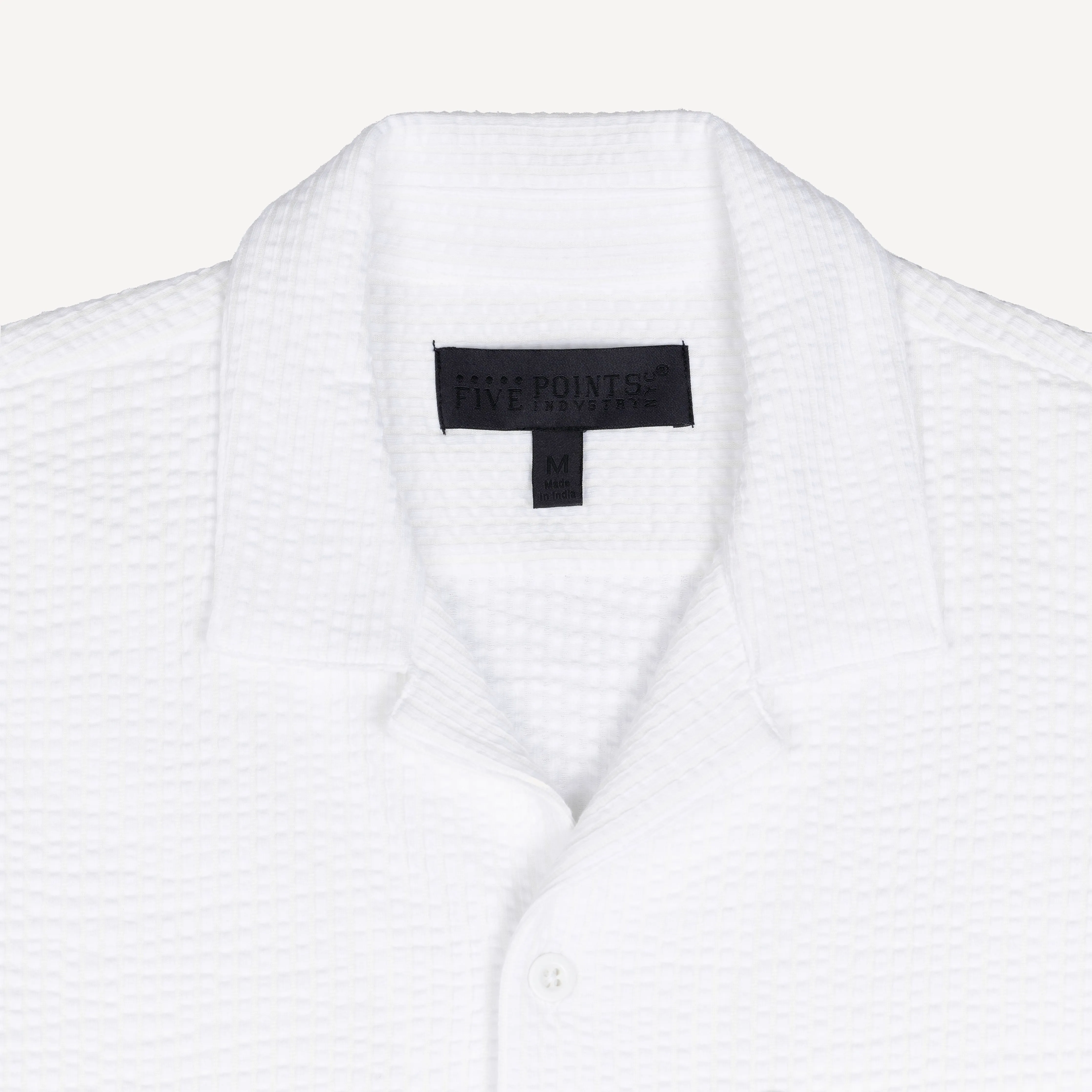 Mens Cool Knit Seersucker Camp Shirt - White