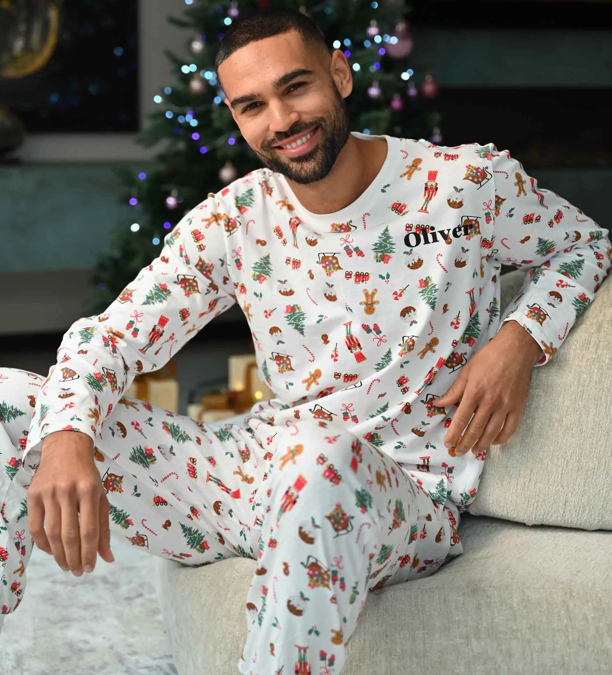 Mens family christmas themed pyjamas