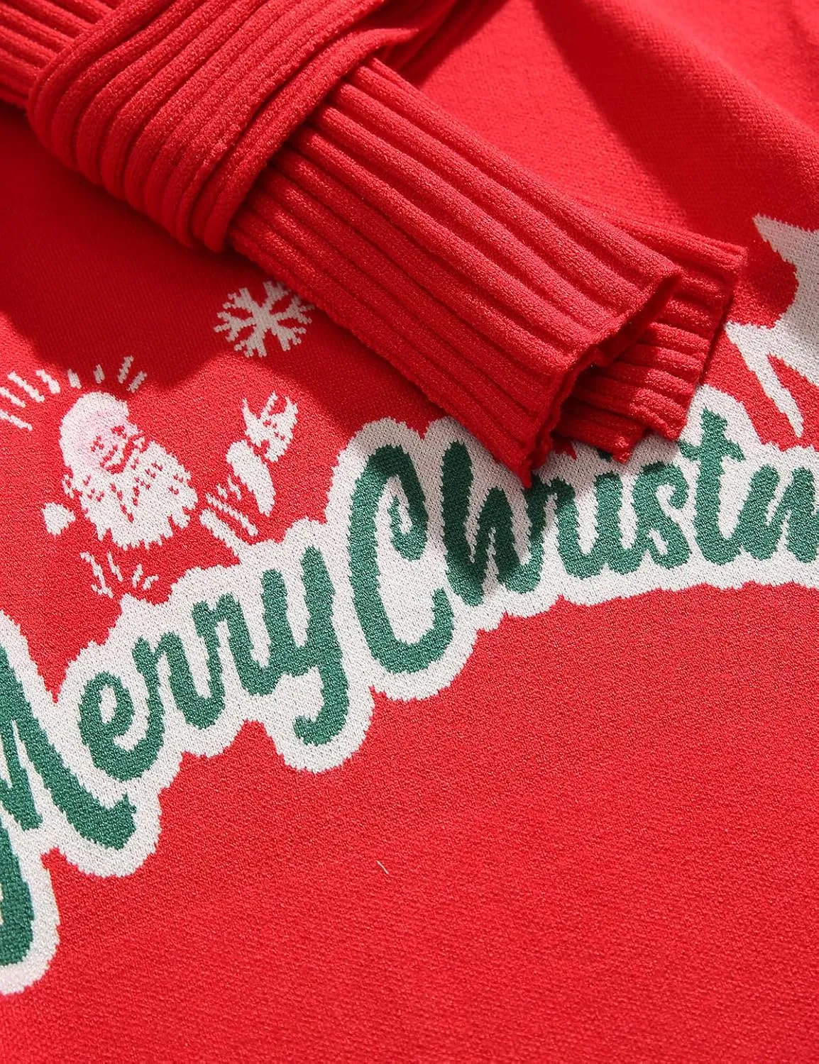 Men's Oversized Christmas Letter Graphic Crewneck Long Sleeve Sweater Knitted Pullovers Top with Scarf