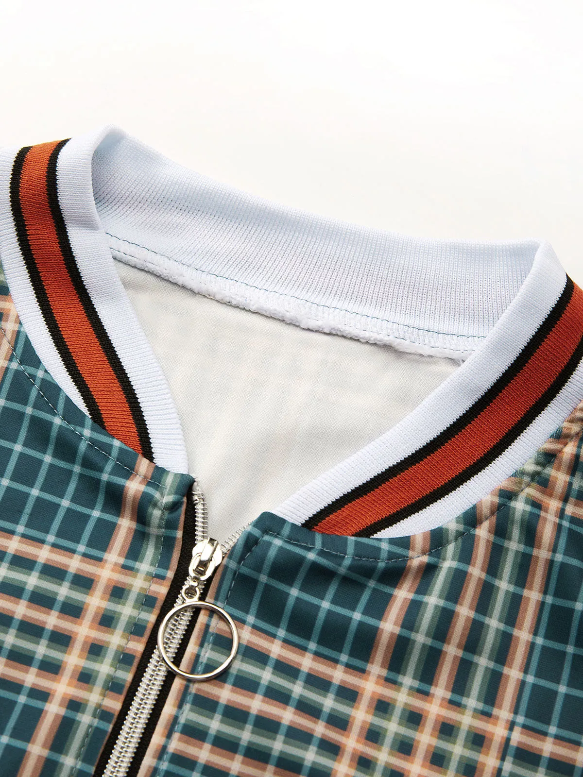 Men's Plaid Striped Tracksuit Two-Piece Outfit