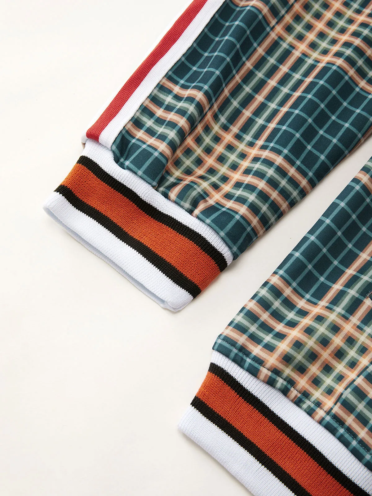 Men's Plaid Striped Tracksuit Two-Piece Outfit