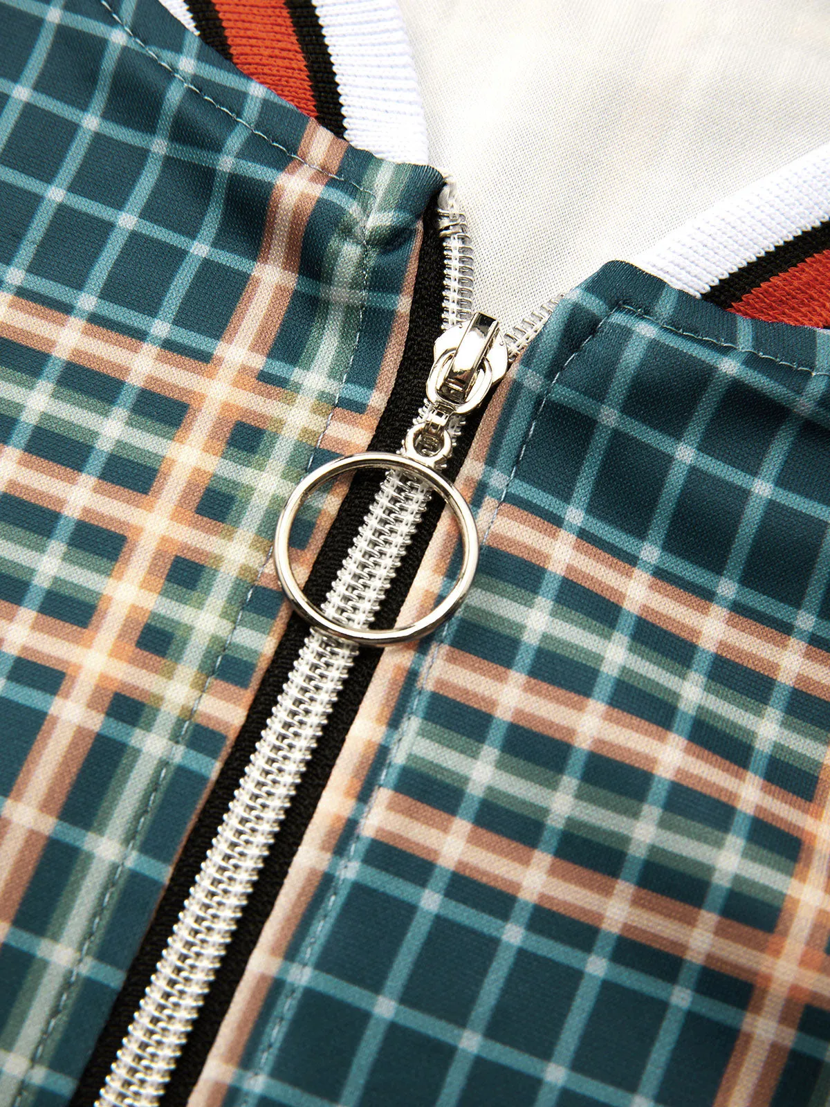 Men's Plaid Striped Tracksuit Two-Piece Outfit