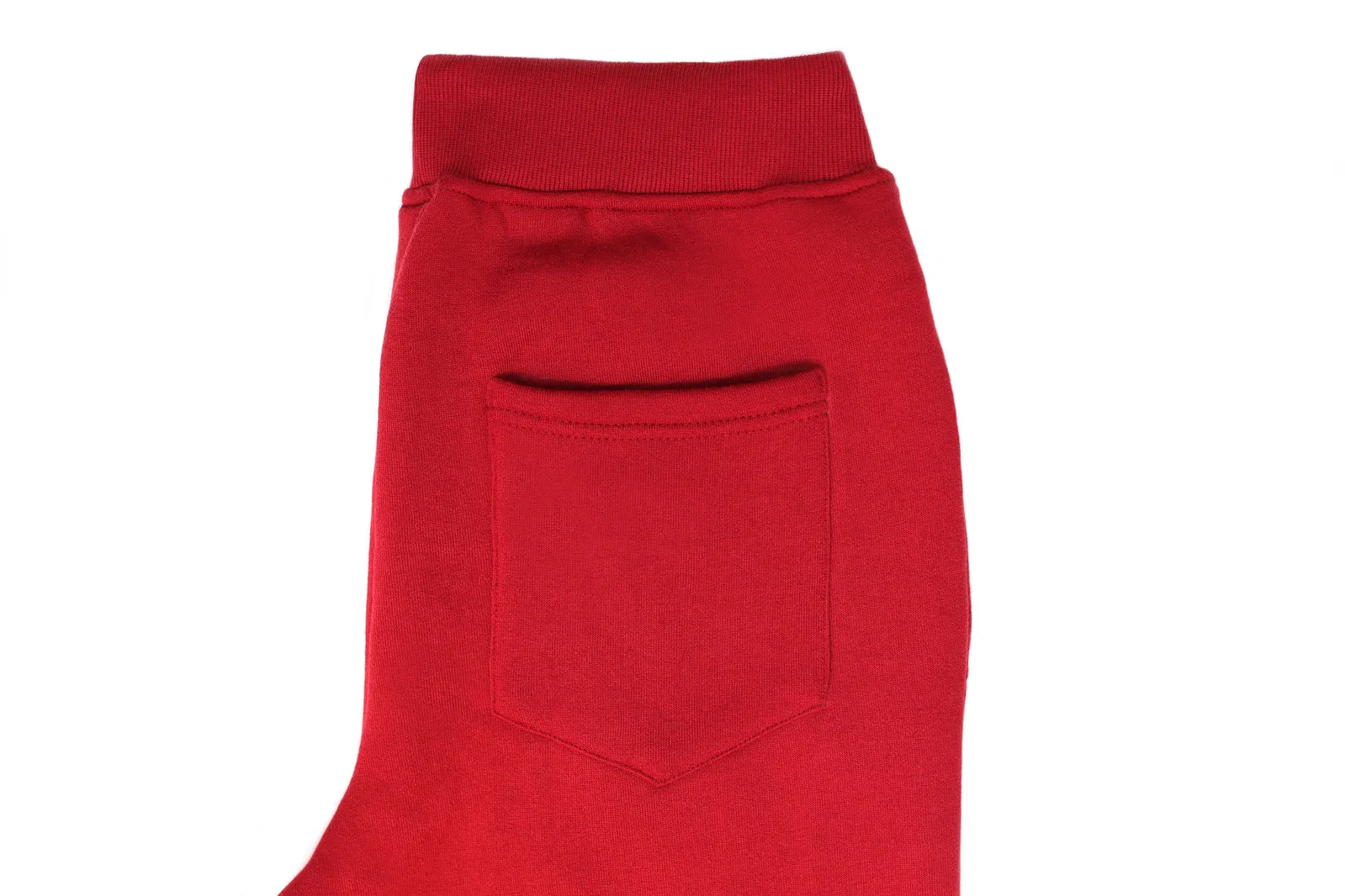 Mens Skinny Track Pants Joggers Trousers Gym Casual Sweat Cuffed Slim Trackies Fleece - red - 3XL