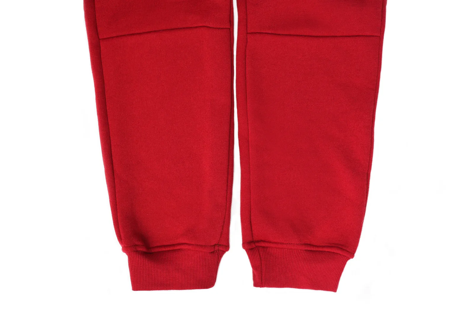 Mens Skinny Track Pants Joggers Trousers Gym Casual Sweat Cuffed Slim Trackies Fleece - red - XL