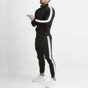 Men's Striped Long Sleeve Tracksuit with Contrast Color