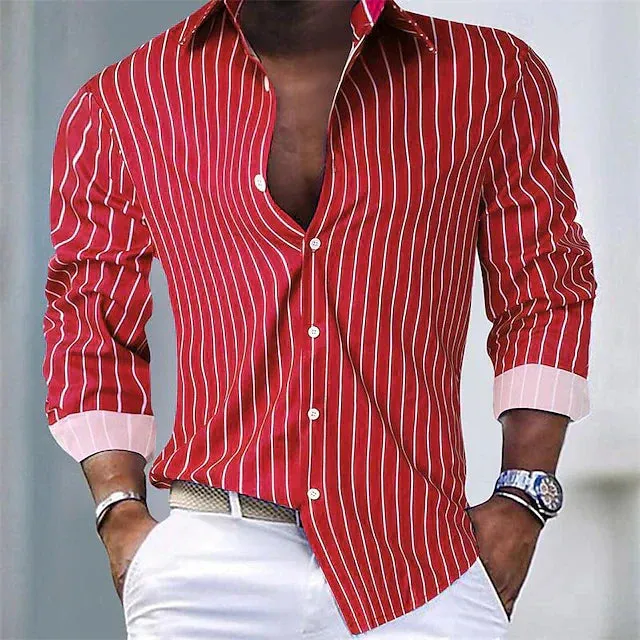 Men's Timeless Striped Shirt with Button Front