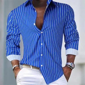 Men's Timeless Striped Shirt with Button Front