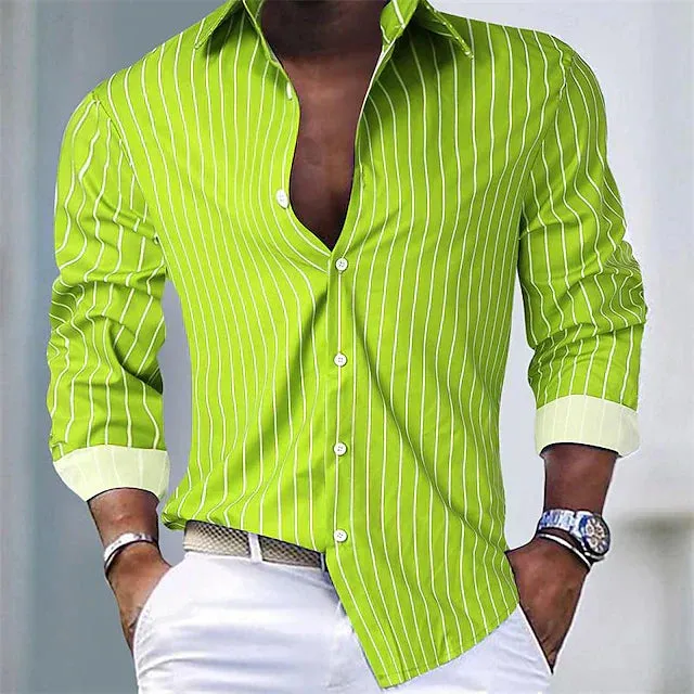 Men's Timeless Striped Shirt with Button Front