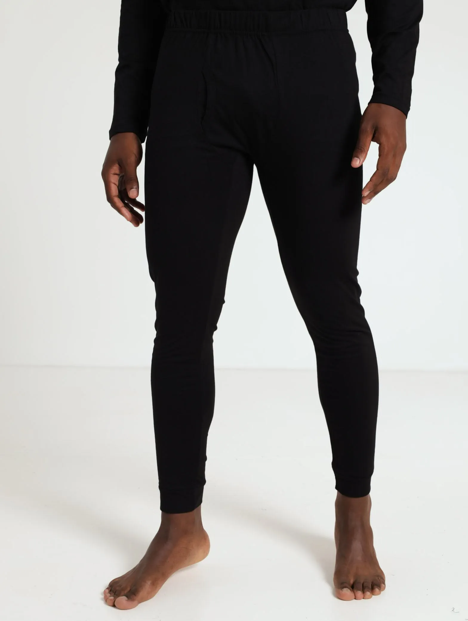 Men's Winter Long John Cotton Thermal - Black